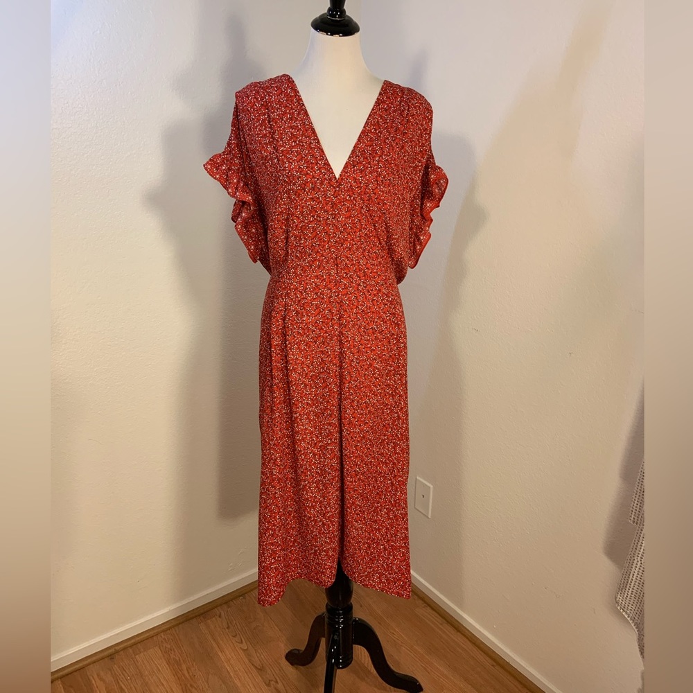 NWT Max Studio Red Ditsy Floral Dress